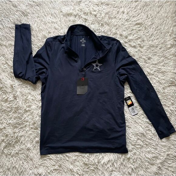 Dallas Cowboys Antigua Navy Tribute Quarter-Zip Lightweight Pullover M - Picture 5 of 7
